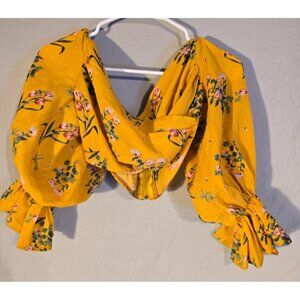 GF Grass-Fields Womens Fall Colors Romantic Floral Crop Top Long Sleeve Blouse 8